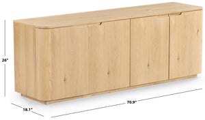 Safavieh Liadonna 4 Door Wood Sideboard - Elegant Storage Solution For Contemporary And Traditional Spaces Natural Wood Sfv4216b