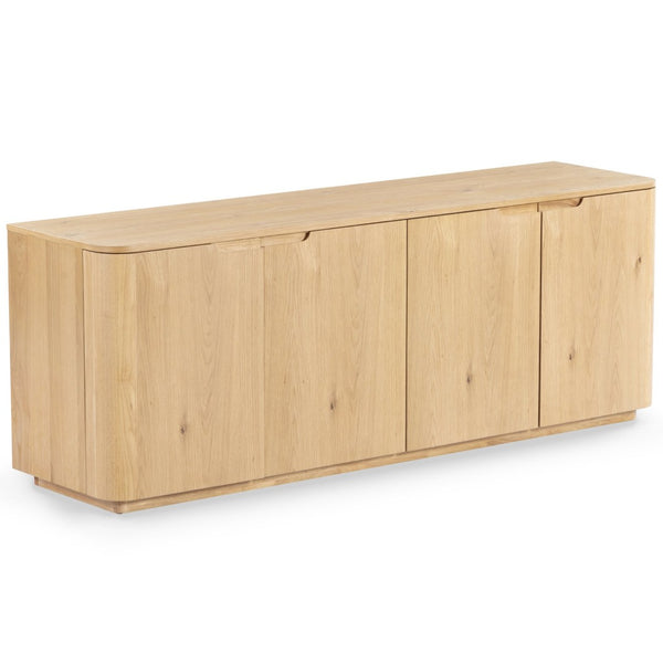 Safavieh LIADONNA 4-Door Wood Sideboard and TV Stand – Elegant Storage Solution for Living and Dining Spaces Natural SFV4216B