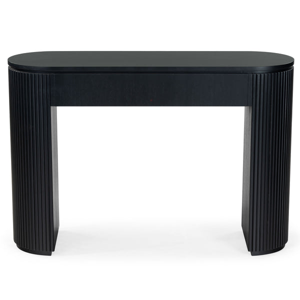 Safavieh Rikki Fluted 1 Drawer Wood Console Table - Stylish Storage Solution For Modern Home Decor Black Wood Sfv4221a