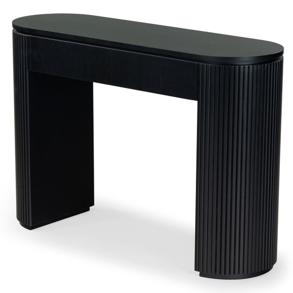 Safavieh Rikki Fluted 1 Drawer Wood Console Table - Stylish Storage Solution For Modern Home Decor Black Wood Sfv4221a