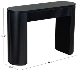 Safavieh Rikki Fluted 1 Drawer Wood Console Table - Stylish Storage Solution For Modern Home Decor Black Wood Sfv4221a