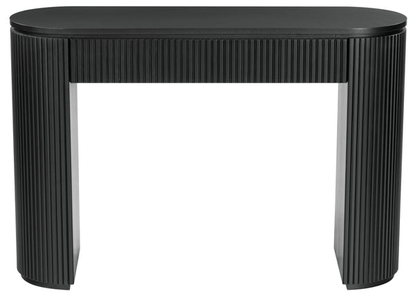 Safavieh Rikki Fluted 1 Drawer Wood Console Table - Stylish Storage Solution For Modern Home Decor Black Wood Sfv4221a