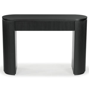 Safavieh RIKKI Fluted 1 Drawer Wood Console Table - Timeless Design for Entryways, Hallways, and Living Rooms Black SFV4221A
