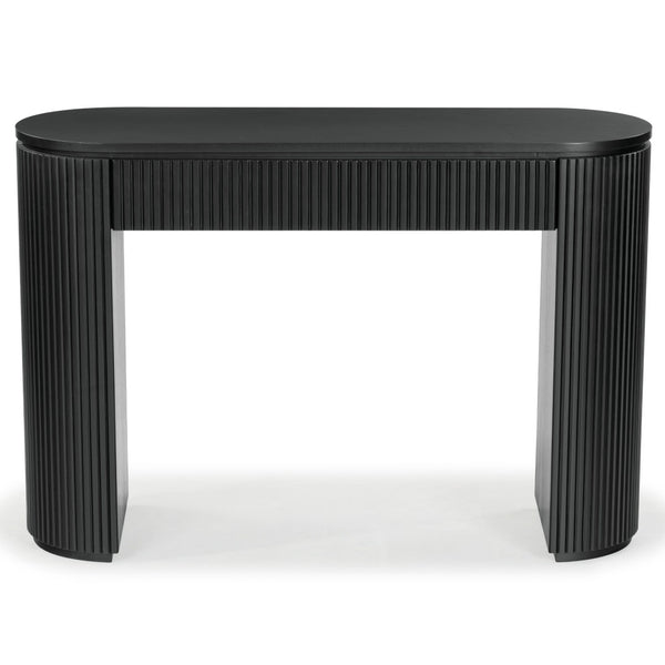 Safavieh RIKKI Fluted 1 Drawer Wood Console Table - Timeless Design for Entryways, Hallways, and Living Rooms Black SFV4221A