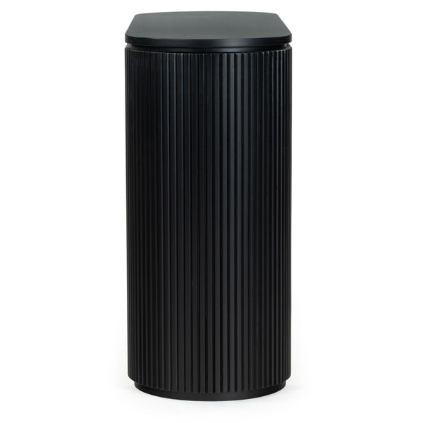 Safavieh Rikki Fluted 1 Drawer Wood Console Table - Stylish Storage Solution For Modern Home Decor Black Wood Sfv4221a