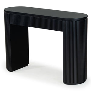 Safavieh Rikki Fluted 1 Drawer Wood Console Table - Stylish Storage Solution For Modern Home Decor Black Wood Sfv4221a