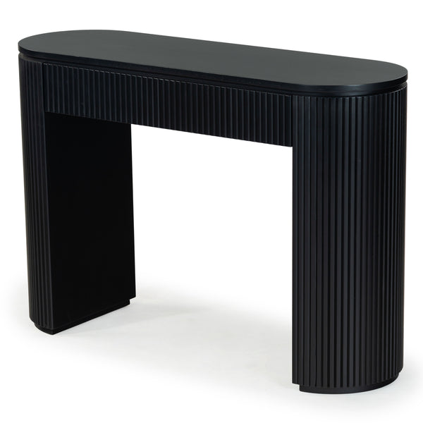 Safavieh Rikki Fluted 1 Drawer Wood Console Table - Stylish Storage Solution For Modern Home Decor Black Wood Sfv4221a