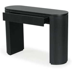 Safavieh Rikki Fluted 1 Drawer Wood Console Table - Stylish Storage Solution For Modern Home Decor Black Wood Sfv4221a