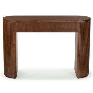 Safavieh Rikki Fluted 1 Drawer Wood Console Table - Stylish Storage Solution For Modern Home Decor Walnut Wood Sfv4221b