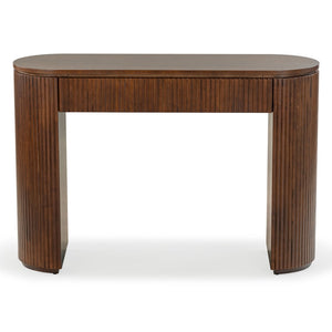 Safavieh RIKKI Fluted 1 Drawer Wood Console Table - Timeless Design for Entryways, Hallways, and Living Rooms Walnut SFV4221B