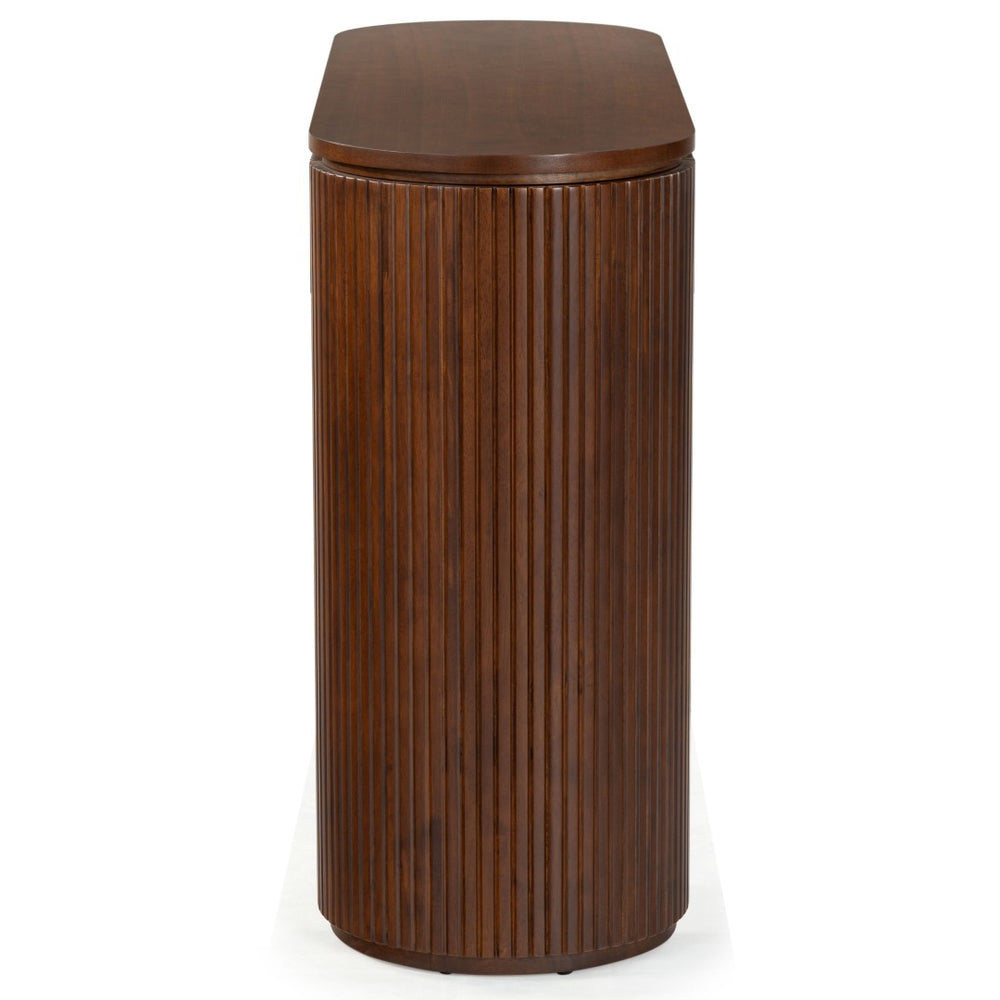 Safavieh RIKKI Fluted 1 Drawer Wood Console Table - Timeless Design for Entryways, Hallways, and Living Rooms Walnut SFV4221B