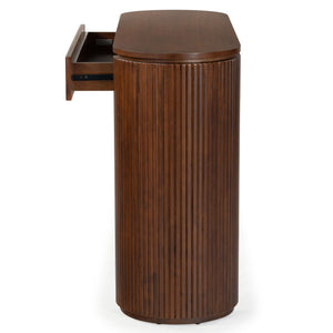 Safavieh Rikki Fluted 1 Drawer Wood Console Table - Stylish Storage Solution For Modern Home Decor Walnut Wood Sfv4221b