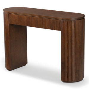 Safavieh Rikki Fluted 1 Drawer Wood Console Table - Stylish Storage Solution For Modern Home Decor Walnut Wood Sfv4221b
