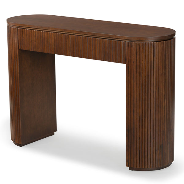 Safavieh Rikki Fluted 1 Drawer Wood Console Table - Stylish Storage Solution For Modern Home Decor Walnut Wood Sfv4221b