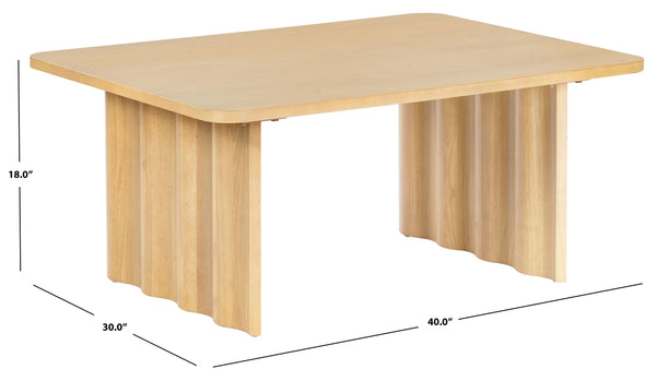 Safavieh Yurina Rectangle Wood Coffee Table - Elegant Design For Modern Living Spaces, Durable & Timeless Appeal Natural Wood Sfv4222a