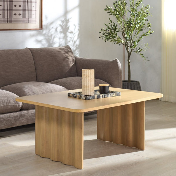 Safavieh YURINA Rectangle Wood Coffee Table - Modern Minimalist Design for Stylish Living Room Decor Natural SFV4222A