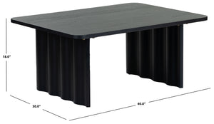 Safavieh Yurina Rectangle Wood Coffee Table - Elegant Design For Modern Living Spaces, Durable & Timeless Appeal Black Wood Sfv4222b