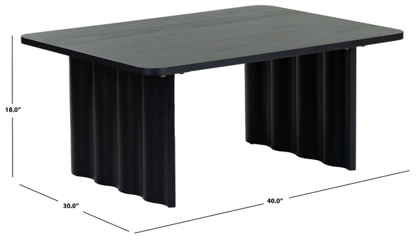 Safavieh Yurina Rectangle Wood Coffee Table - Elegant Design For Modern Living Spaces, Durable & Timeless Appeal Black Wood Sfv4222b