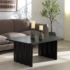 Safavieh YURINA Rectangle Wood Coffee Table - Modern Minimalist Design for Stylish Living Room Decor Black SFV4222B