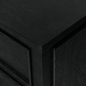 Safavieh Ariella Five Drawer Executive Desk Oak and Iron Two Tone Home Office Workstation Black SFV4223A-3BX