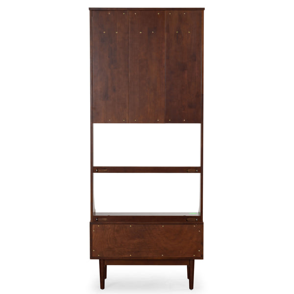 Safavieh Pitta Wood 1 Drawer Hall Tree – Elegant Walnut Design With Gold Accents For Stylish Entryway Storage Walnut ,Gold Wood ,Metal Sfv4224a-2bx