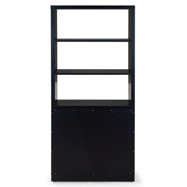 Safavieh Roades Glass Cabinet Bookcase – Stylish Wood Design With Glass Panels For Elegant Home Organization Black Wood ,Glass ,Metal Sfv4225a-2bx