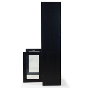 Safavieh Roades Glass Cabinet Bookcase – Stylish Wood Design With Glass Panels For Elegant Home Organization Black Wood ,Glass ,Metal Sfv4225a-2bx