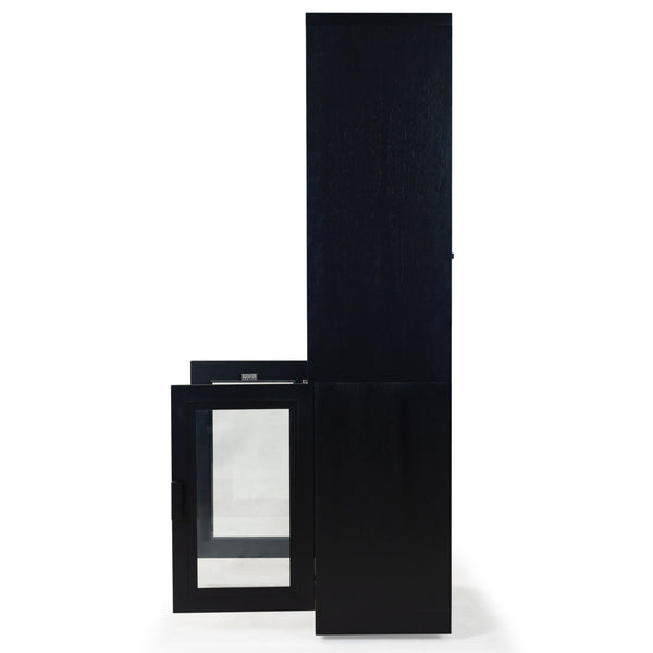 Safavieh Roades Glass Cabinet Bookcase – Stylish Wood Design With Glass Panels For Elegant Home Organization Black Wood ,Glass ,Metal Sfv4225a-2bx