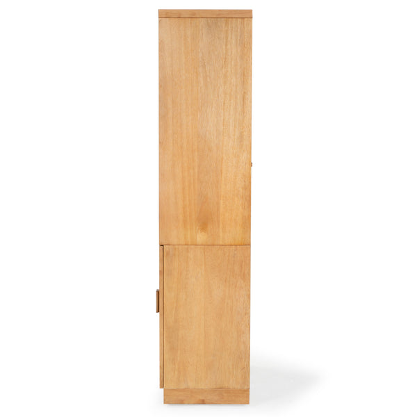 Safavieh Roades Glass Cabinet Bookcase – Stylish Wood Design With Glass Panels For Elegant Home Organization Natural Wood ,Glass ,Metal Sfv4225b-2bx