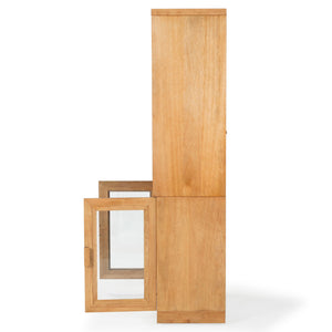 Safavieh Roades Glass Cabinet Bookcase – Stylish Wood Design With Glass Panels For Elegant Home Organization Natural Wood ,Glass ,Metal Sfv4225b-2bx