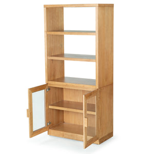 Safavieh Roades Glass Cabinet Bookcase – Stylish Wood Design With Glass Panels For Elegant Home Organization Natural Wood ,Glass ,Metal Sfv4225b-2bx