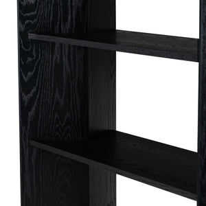 Safavieh NORRINGTON Wood 5-Shelf Bookshelf - Contemporary Storage Solution for Home, Office & Display Decor Black SFV4227A