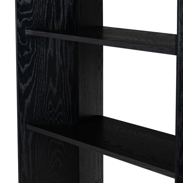 Safavieh NORRINGTON Wood 5-Shelf Bookshelf - Contemporary Storage Solution for Home, Office & Display Decor Black SFV4227A