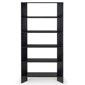 Safavieh NORRINGTON Wood 5-Shelf Bookshelf - Contemporary Storage Solution for Home, Office & Display Decor Black SFV4227A