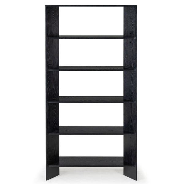 Safavieh NORRINGTON Wood 5-Shelf Bookshelf - Contemporary Storage Solution for Home, Office & Display Decor Black SFV4227A