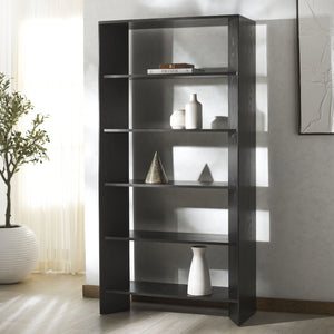 Safavieh NORRINGTON Wood 5-Shelf Bookshelf - Contemporary Storage Solution for Home, Office & Display Decor Black SFV4227A