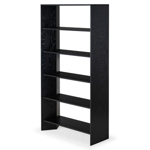 Safavieh NORRINGTON Wood 5-Shelf Bookshelf - Contemporary Storage Solution for Home, Office & Display Decor Black SFV4227A
