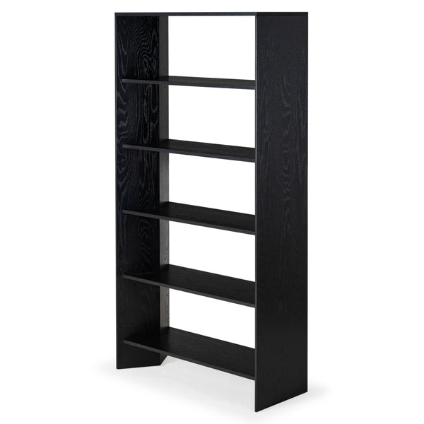 Safavieh NORRINGTON Wood 5-Shelf Bookshelf - Contemporary Storage Solution for Home, Office & Display Decor Black SFV4227A