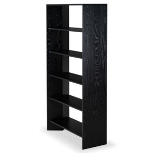 Safavieh NORRINGTON Wood 5-Shelf Bookshelf - Contemporary Storage Solution for Home, Office & Display Decor Black SFV4227A