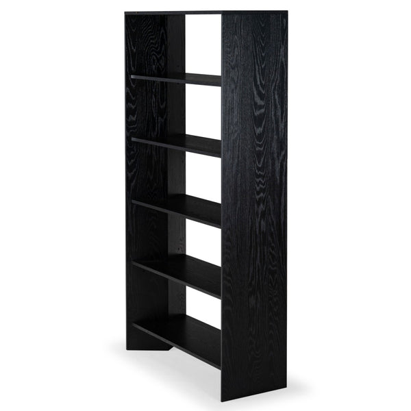 Safavieh NORRINGTON Wood 5-Shelf Bookshelf - Contemporary Storage Solution for Home, Office & Display Decor Black SFV4227A