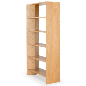 Safavieh NORRINGTON Wood 5-Shelf Bookshelf - Contemporary Storage Solution for Home, Office & Display Decor Natural SFV4227B