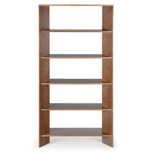Safavieh NORRINGTON Wood 5-Shelf Bookshelf - Contemporary Storage Solution for Home, Office & Display Decor Walnut SFV4227C