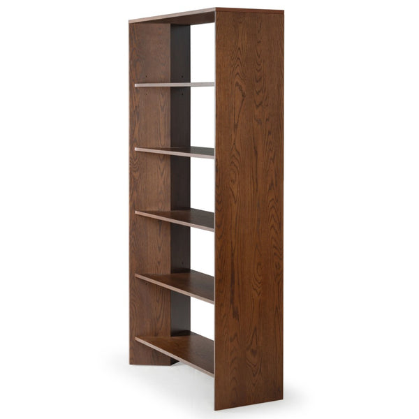 Safavieh NORRINGTON Wood 5-Shelf Bookshelf - Contemporary Storage Solution for Home, Office & Display Decor Walnut SFV4227C