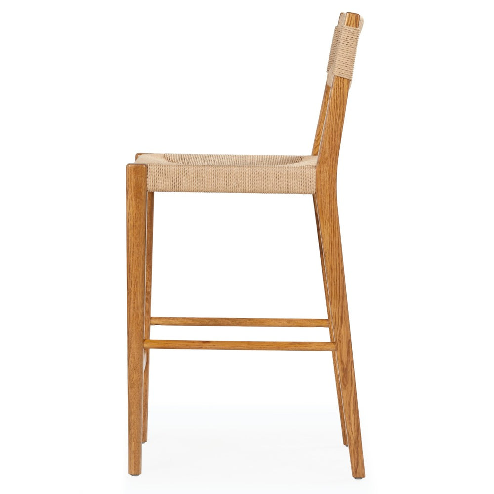 Safavieh CODY RATTAN COUNTER STOOL - Elegant Minimalist Design Perfect for Modern Kitchens and Bars Natural SFV4228B