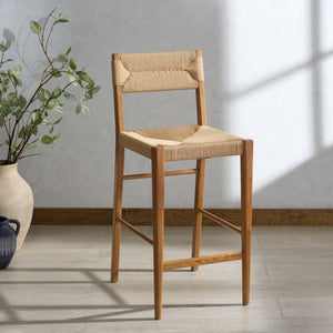 Safavieh Cody Rattan Counter Stool - Elevate Your Space With Modern Elegance And Timeless Comfort Today! Natural Wood ,Paper Cord Sfv4228b