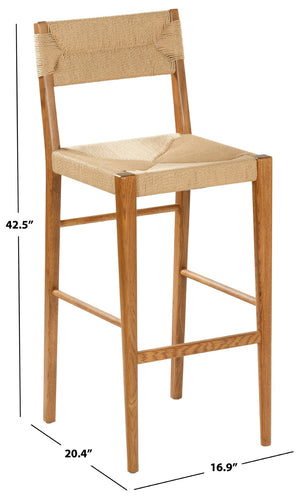 Safavieh CODY RATTAN BARSTOOL - Modern Design with Durable Wood Frame and Woven Seating for Stylish Spaces Natural SFV4229B
