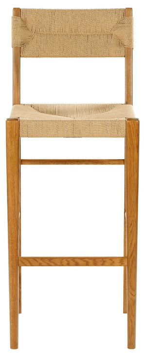 Safavieh CODY RATTAN BARSTOOL - Modern Design with Durable Wood Frame and Woven Seating for Stylish Spaces Natural SFV4229B