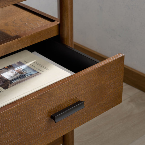 Safavieh Jaylessa Wood 4 Drawer Desk - Stylish And Functional Workspace Solution For Home Or Office Use Medium Oak ,Black Wood ,Metal Sfv4230c-3bx