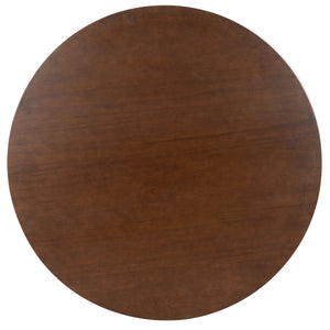 Lisette Round Pedestal Dining Table With Solid Wood Top And Metal Base—Space-Saving, Timeless Design