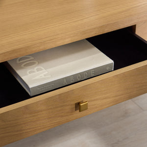 Safavieh Makala 5 Drawer Wood Desk In Natural Gold – Elegant, Functional Workspace Solution For Home Office Natural ,Gold Wood ,Metal Sfv4232a-2bx